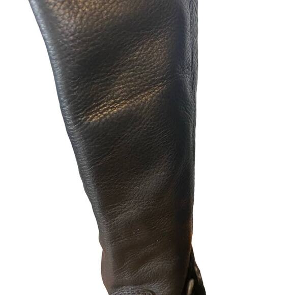 Frye Black Leather Tall Back Zipper Phillip Harness Tall Boots Women Sz 6 - Picture 11 of 11